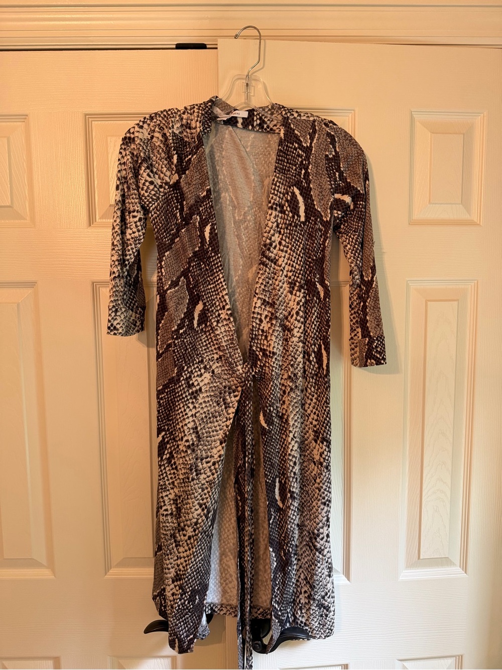 Diane von FURSTENBERG Snake Print Reptile-Pattern Long Cardigan - Brown/Black